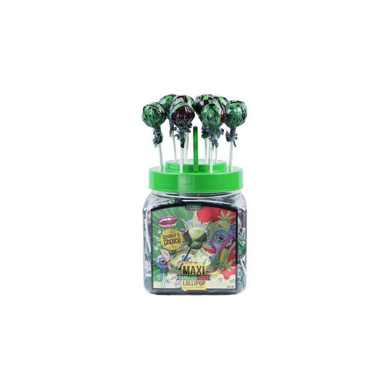 Sucettes Cannabis Cola Maxi Lollipops in a Jar