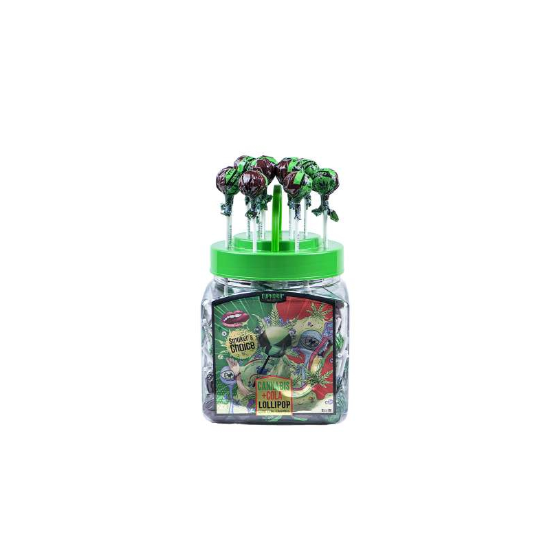 Sucettes Cannabis Lollipops Cola in a Jar