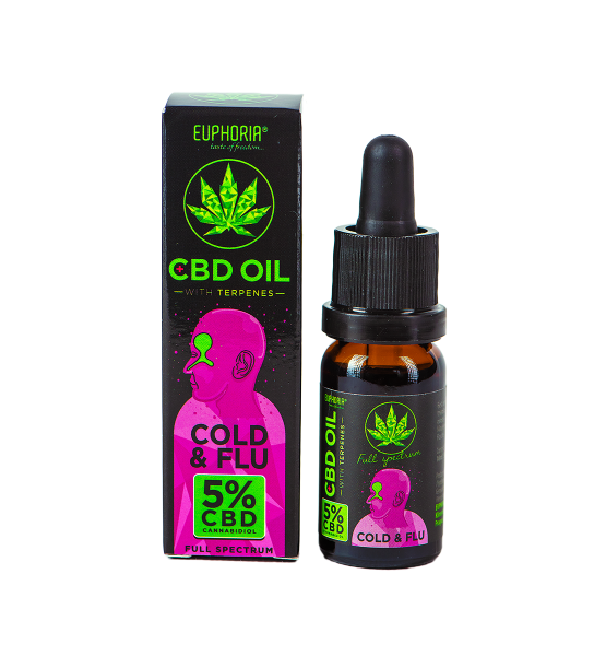 Huile de CBD 5 % avec terpènes « Cold & Flu » (EUPHORIA)