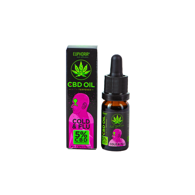 Huile de CBD 5 % avec terpènes « Cold & Flu » (EUPHORIA)