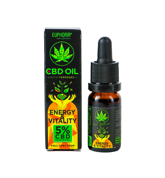 Huile de CBD 5 % avec terpènes « Energie et Vitalité » (EUPHORIA)