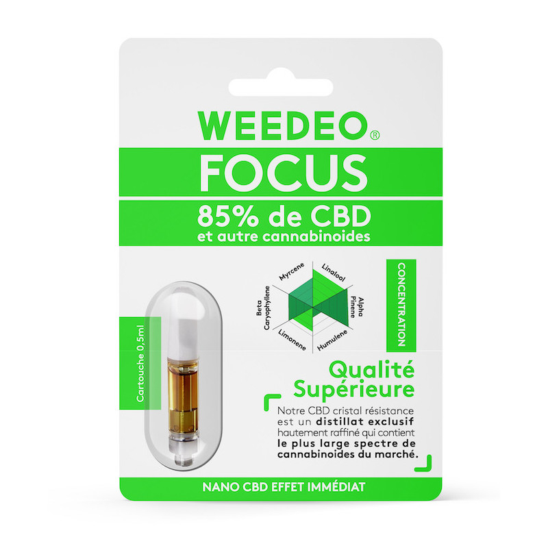 Cartouche 85% CBD - Effet Concentration - Weedeo - 0,5ml