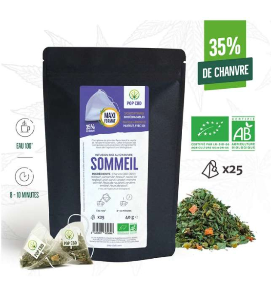 Infusion CBD : Sommeil en Sachet Pyramide (35 %)