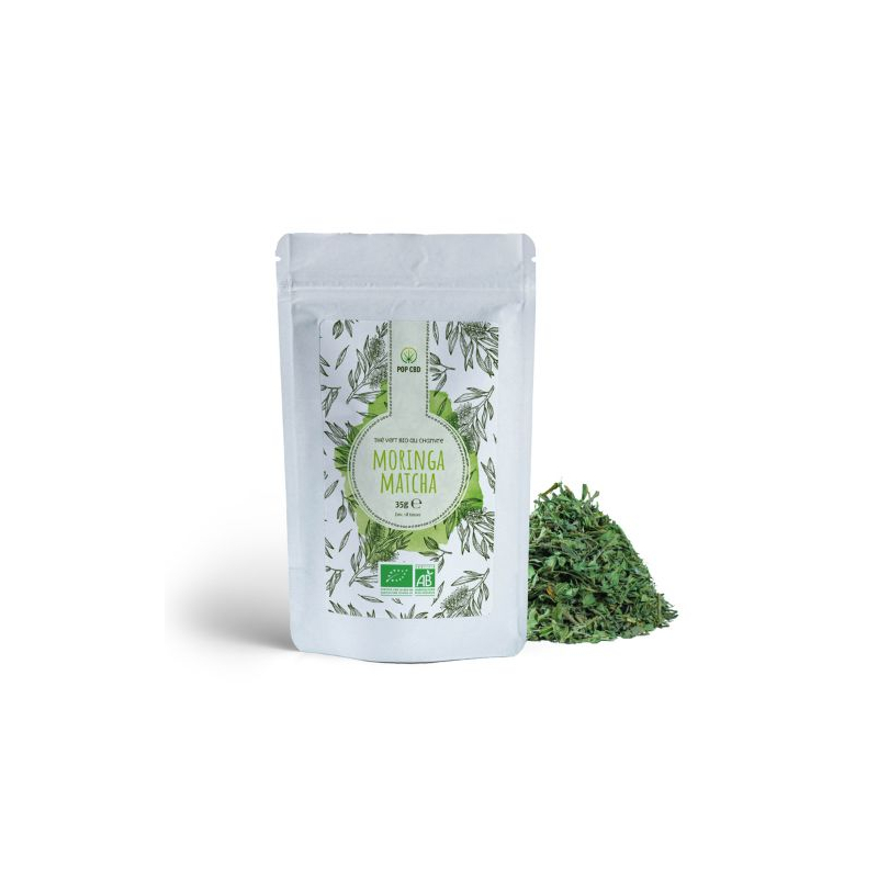 Thé bio au CBD, matcha et moringa