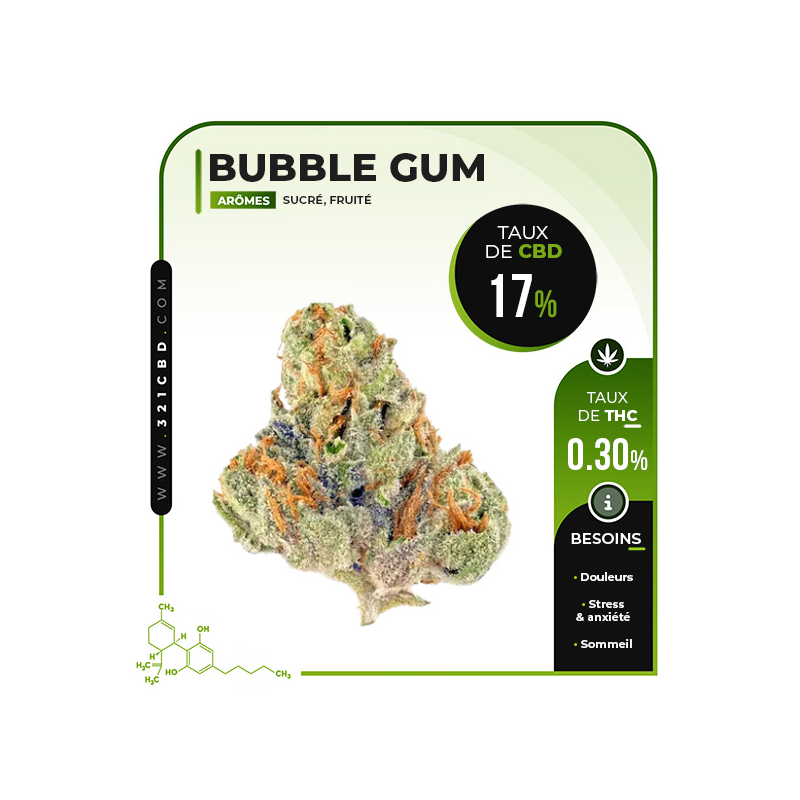 CBD Bubble Gum Indoor Blüte (17 %)