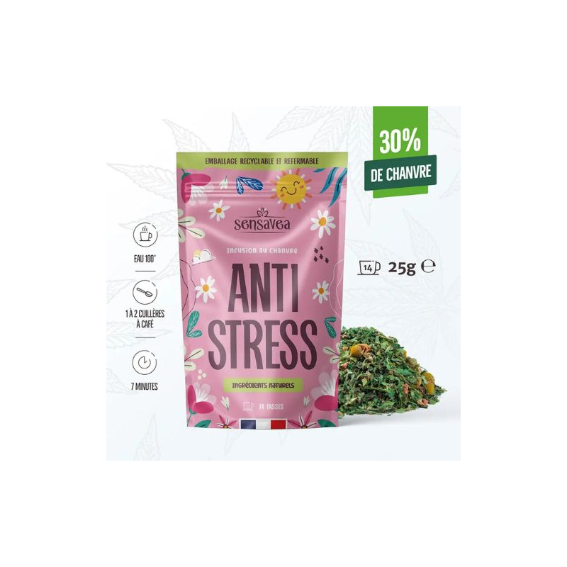 Infusion bio Anti Stress au CBD et fleurs de tilleul